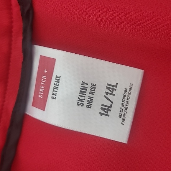 Express Red Skinny High Rise 14L Trouser Pants Fall Winter Holiday - Picture 10 of 13